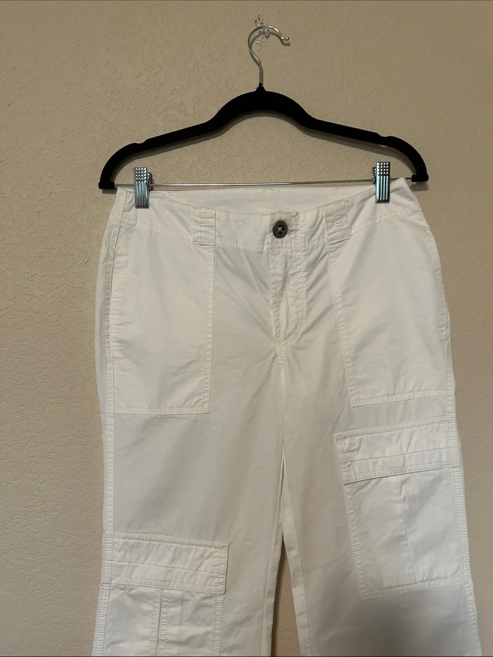 Free People The Thing Is Low Rise Utility Pants White Size 0 Y2K Cargo Wide Leg